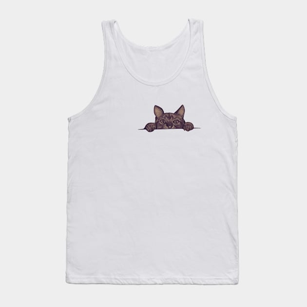 Peeping Tom Cat Tank Top by kazboart